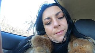 Preview - Cheating wife goes fur-coat shopping with her husband's friend. She will suck his cock out-door 221