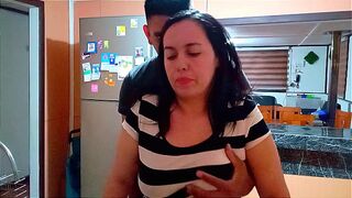 My stepson's friend came over to fuck me while I was washing dishes.