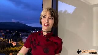 Oney, a beautiful naughty girl, offers two cocks for her ass